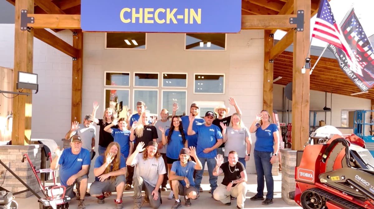 The BeeHive Rental and Sales team outside the St. George rental yard check-in